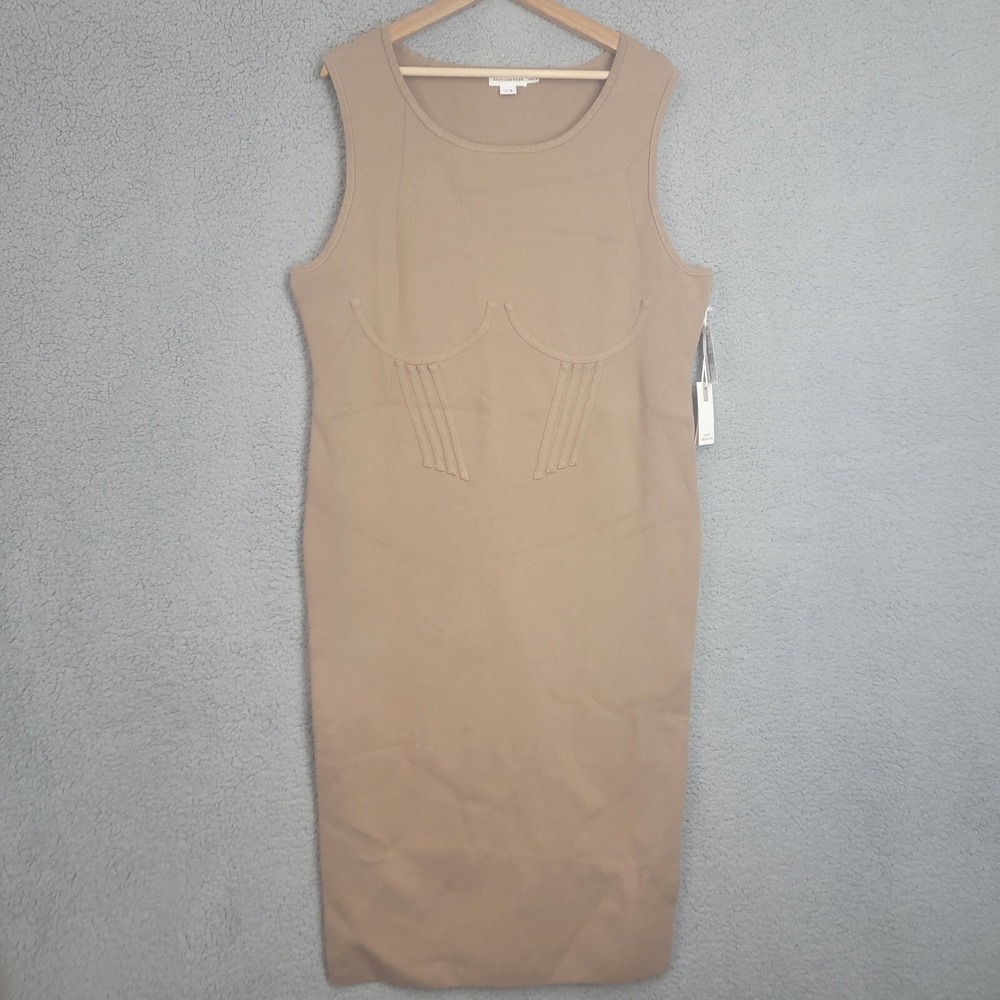 Good American Corset Waist Sleeveless Sweater Dress Size 7/8 Taupeโ 4XL/5XL